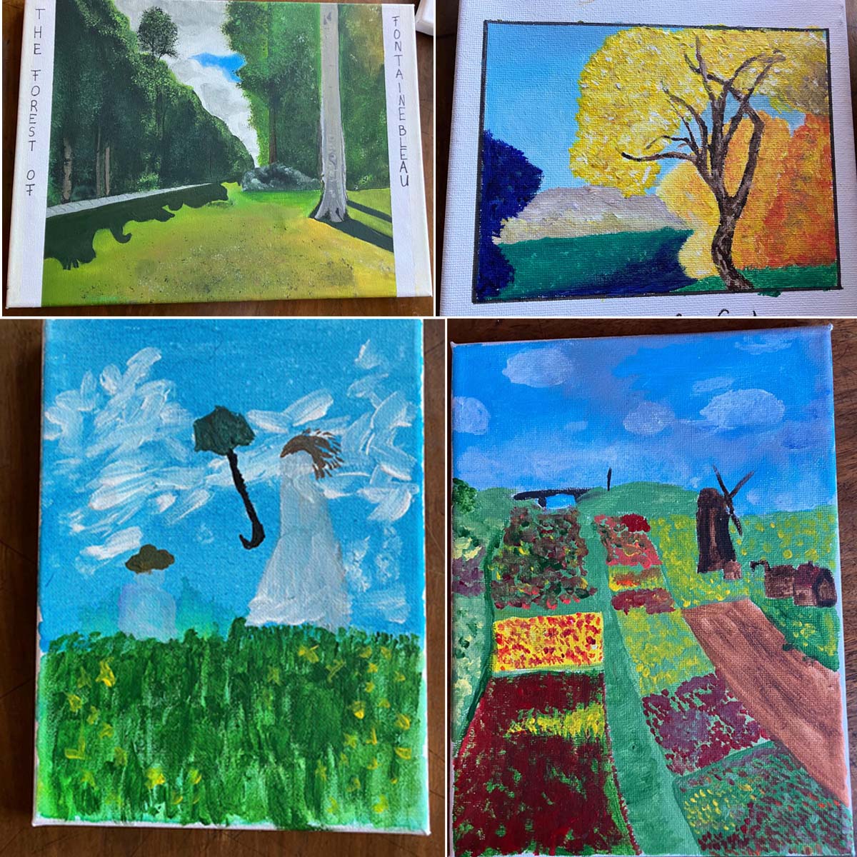 Gezeichnete Bilder im Impressionismus-Stil der 9. Klasse